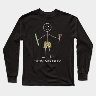 Funny Mens Sewing Guy Long Sleeve T-Shirt